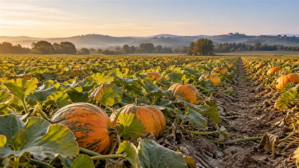 Plantacja dyni prowadzona pod produkcję pestki